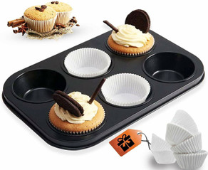 Naama Carbon Steel Cupcake/Muffin Mould Cake Baking and Decorating