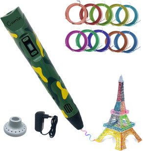 camin 3D Pen| 3D Pen with Adapter| 3D Pen for Kids (10 Color PLA