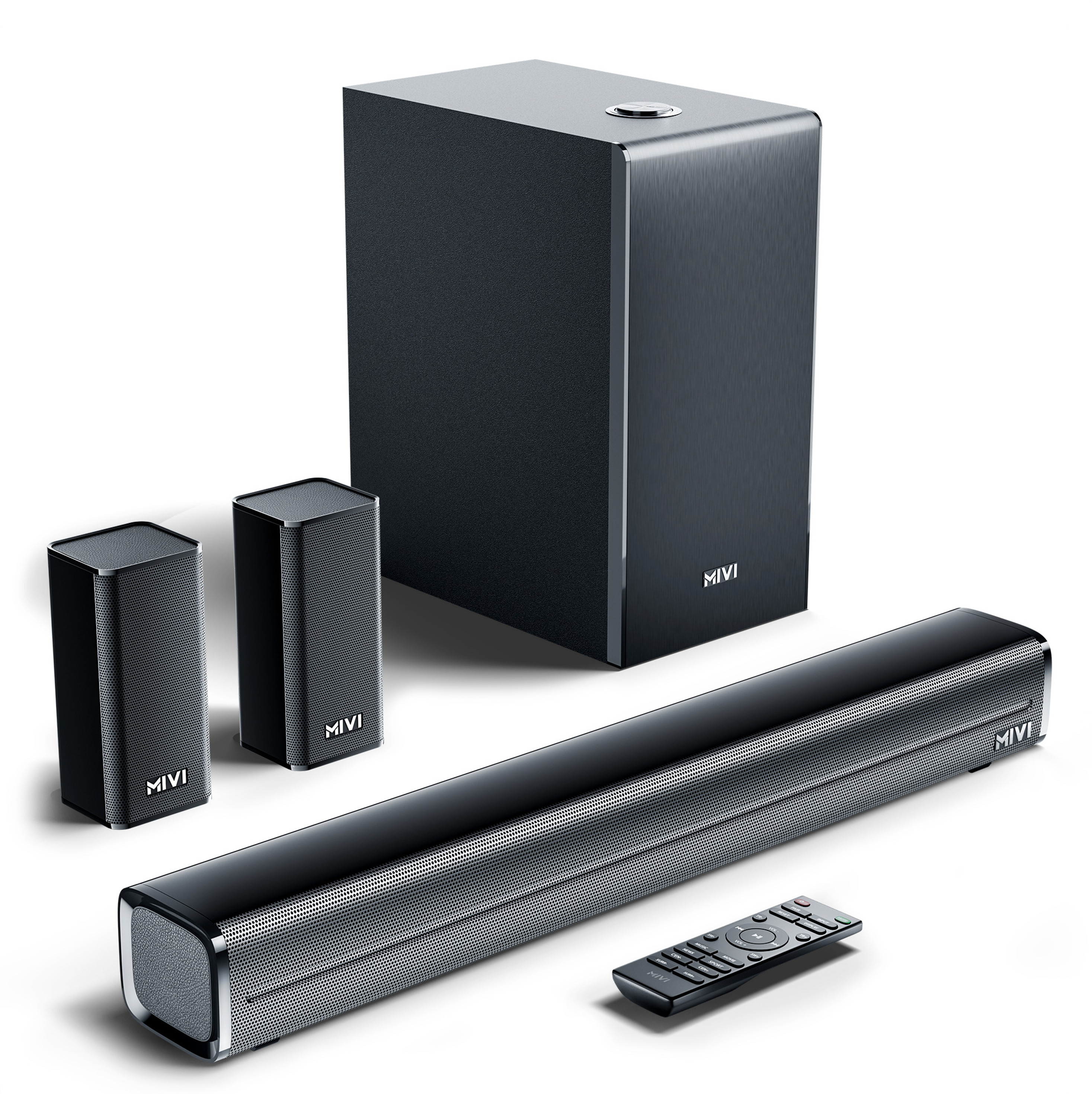 Mivi Fort H350 Soundbar, 350 Watts, 5.1 Channel, Multi-Input and EQ Modes, BT v5.1 350 W Bluetooth Soundbar (Black, 5.1 Channel)