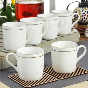 Kitchencrash Minimalist White Ceramic Tea Cup Set Ceramic Coffee