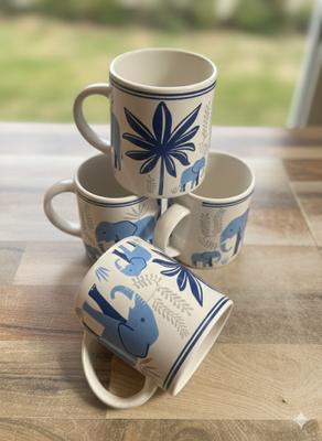 hc the crafts Ceramic Elephant Blue Coffees Ceramic Coffee Mug (3