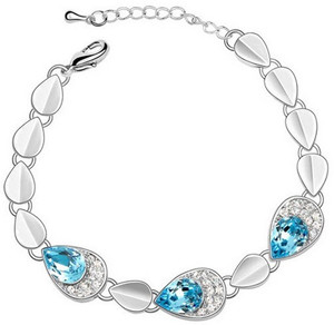 Silver Shoppee Alloy Cubic Zirconia Rhodium Bracelet