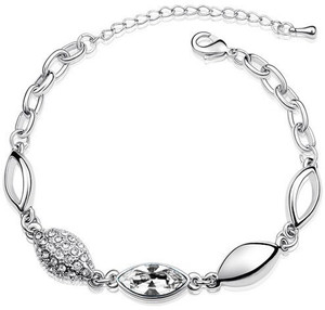 Silver Shoppee Alloy Crystal Rhodium Bracelet