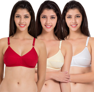 SOUMINIE by Belle Lingeries Flexi Fit Cotton Non-Padded Pack of 3 Women Full Coverage Non Padded Bra