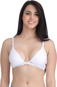 Clovia Cotton Rich Non-Padded Front Open Plunge Bra Women T-Shirt Non Padded Bra