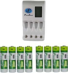 Power Smart Fast Charging Unit PS327 Combo With 2 Set 2800maHx4 AA Cells  Camera Battery Charger