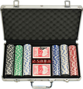 Catapult Poker Set CP300 - 300 Pieces Diced Poker Chip Set without Denomination