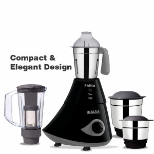Inalsa Philia 780 W Mixer Grinder 4 Jars Black Grey Price in