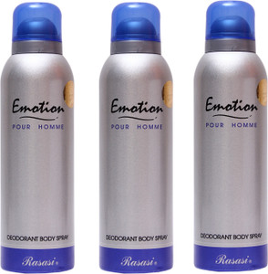 RASASI 3 Emotion Men Deodorant Spray  -  For Men