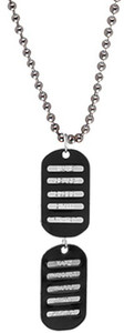 Men Style Military name tag Debossed Black, Silver Dog Tag