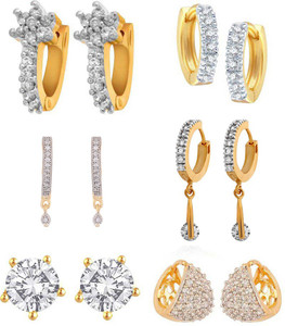 ZENEME Latest Fashionable American Diamond Alloy Earring Set