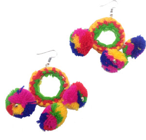 Gennext pom-pom Cotton Dori Drops & Danglers