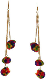 Bsquare Pom pom earings Fabric Drops & Danglers
