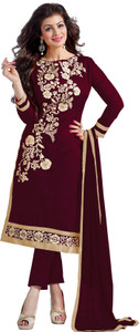 Blissta Chanderi Embroidered Salwar Suit Material