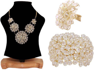 RENAISSANCE TRADERS white-ring-necklace-bracelete Gold-plated Plated Alloy Necklace