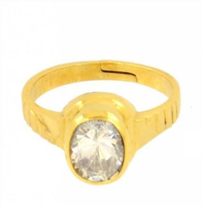 Gruvi 6.25 Heera Rashi Ratan With Lab Test Stone Diamond Platinum Plated Ring