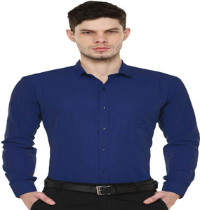 FabTag - Being Fab Men Solid Casual Blue Shirt
