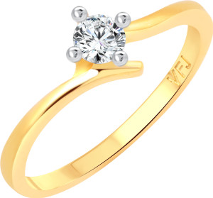 VIGHNAHARTA Youth Solitaire Alloy Cubic Zirconia Gold Plated Ring