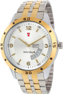 Swiss Trend Steel Gold Robust Day & Date Analog Watch  - For Men