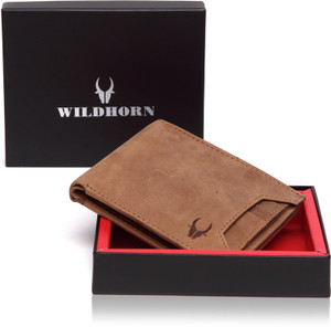 WILDHORN Men Formal Tan Genuine Leather Wallet