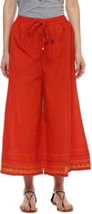 Rangmanch by Pantaloons Flared Women Orange Trousers