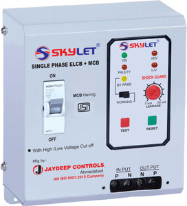SKYLET ELCB+MCB SINGAL PHASE 2 POLE ELCB METAL BODY MODULER MCB