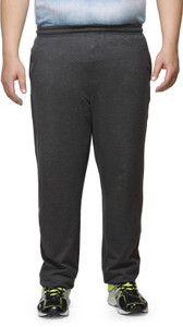 PLUSS Solid Men Grey Track Pants