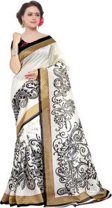 Kjs Geometric Print Bollywood Art Silk Saree