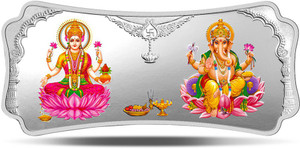 MMTC-PAMP India Pvt Ltd Stylized Lakshmi Ganesha S 9999 100 g Silver Bar