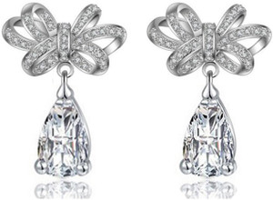 Karatcart Karatcart Platinum Plated Austrian Crystal Drop Earrings For Women Crystal Zinc Drops & Danglers