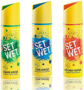 SET WET CHARM + COOL +MISCHIEF Deodorant Spray  -  For Men