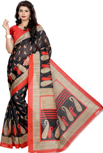 SVB Sarees Printed Bhagalpuri Silk Blend Saree