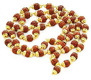FULLY Gold Plated Rudraksha Mala For Men Gold-plated Plated Alloy Chain