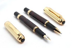 Ledos Dikawen 821 ROLLERBALL & FOUNTAIN PEN SET MARRON MARBLE LUXURY GIFT COLLECTION Pen Gift Set