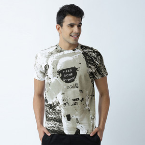HUETRAP Graphic Print Men Round Neck White T-Shirt