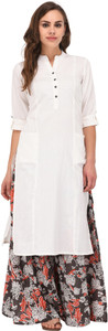 Pistaa Women Solid A-line Kurta