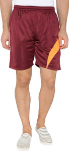 Ashdan Solid Men Maroon Sports Shorts