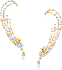 Sukkhi Sublime Gold And Rhodium Plated Cubic Zirconia Stone Studded Ear Cuff Cubic Zirconia Alloy Cuff Earring