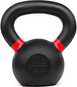 KOBO 8 Kg Cast Iron for Strength and Conditioning Black Kettlebell