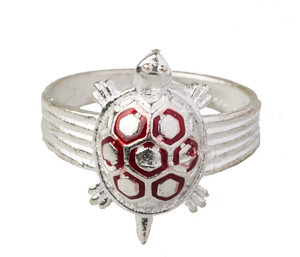 Shining Jewel Designer Tortoise Ring Brass Rhodium Plated Ring