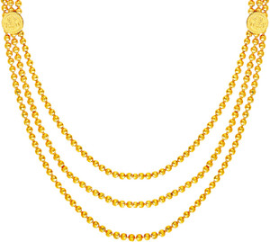 Shining Jewel 24K Three Row Layered Lakshmi Coin Gold-plated Plated Brass Necklace