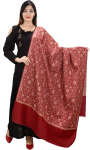 FusFus Pure Wool Self Design Women Shawl