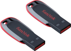 SanDisk USB Cruzer Blade Flash Drive 32GB + 16 GB Pen Drive Compatible with Netbook, Desktop Computer, Audio Player, Television, Laptop USB 2.0 Plastic Case