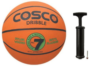 कॉस्को Dribble Basketball with Hand Pump- Size 7 बास्केटबाल