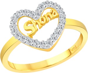 VIGHNAHARTA My Love "SHONA" Ring for Women and Girls - [VFJ1298FRG12] Alloy Cubic Zirconia Gold Plated Ring