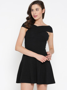 VENI VIDI VICI Women Skater Black Mini/Short Dress