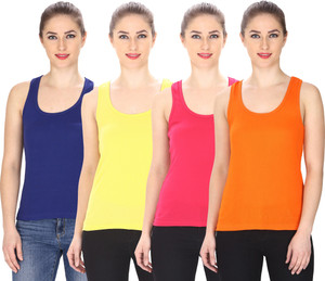 FRISKERS Casual Sleeveless Solid Women Multicolor Top