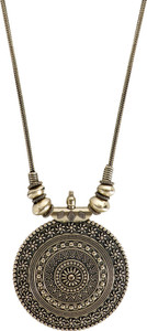 Muccasacra Trendy New Arrival Bronze Medallion Sterling Silver Necklace