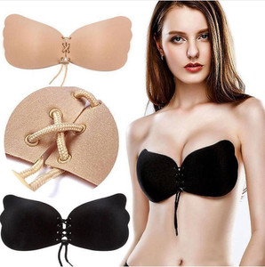 Zagmagat by Silicone Adhesive Stick On Knot Push Up Invisible Pull Up Womens Self Adhesive Bra Silicon Women Stick-on Lightly Padded Bra
