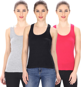 FRISKERS Casual No Sleeve Solid Women Multicolor Top